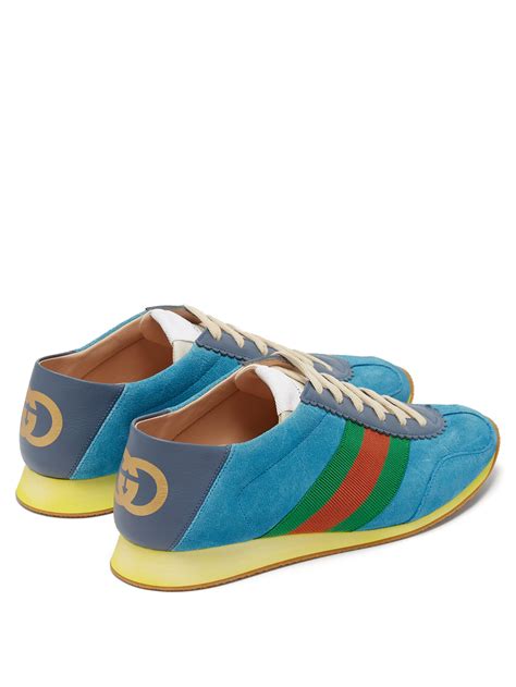 gucci blue suede trainers|gucci x gazelle blue suede.